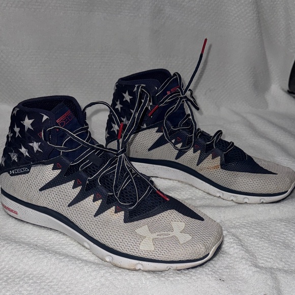Under Armour Other - Under Armour Project Rock Delta Charged Navy and White Star Sneakers